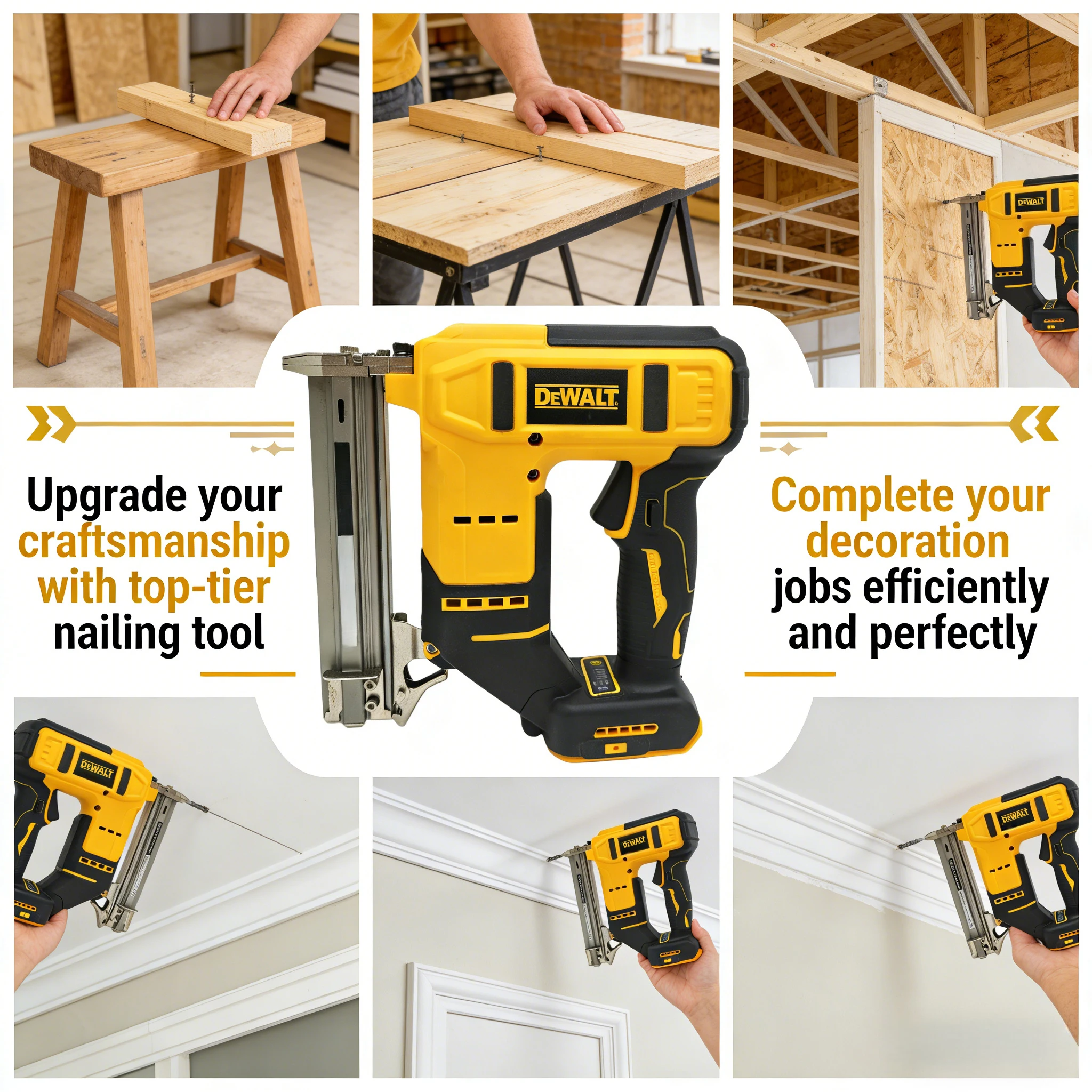 Woodworking Nail Gun - Аккумуляторный гвоздезабиватель DEWALT Compact 18 Gauge: