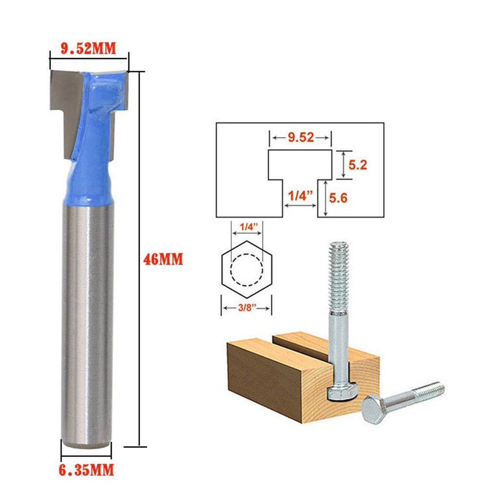 Router Bits For Woodworking - A11I 1/4-дюймовый хвостовик с Т-образным пазом,