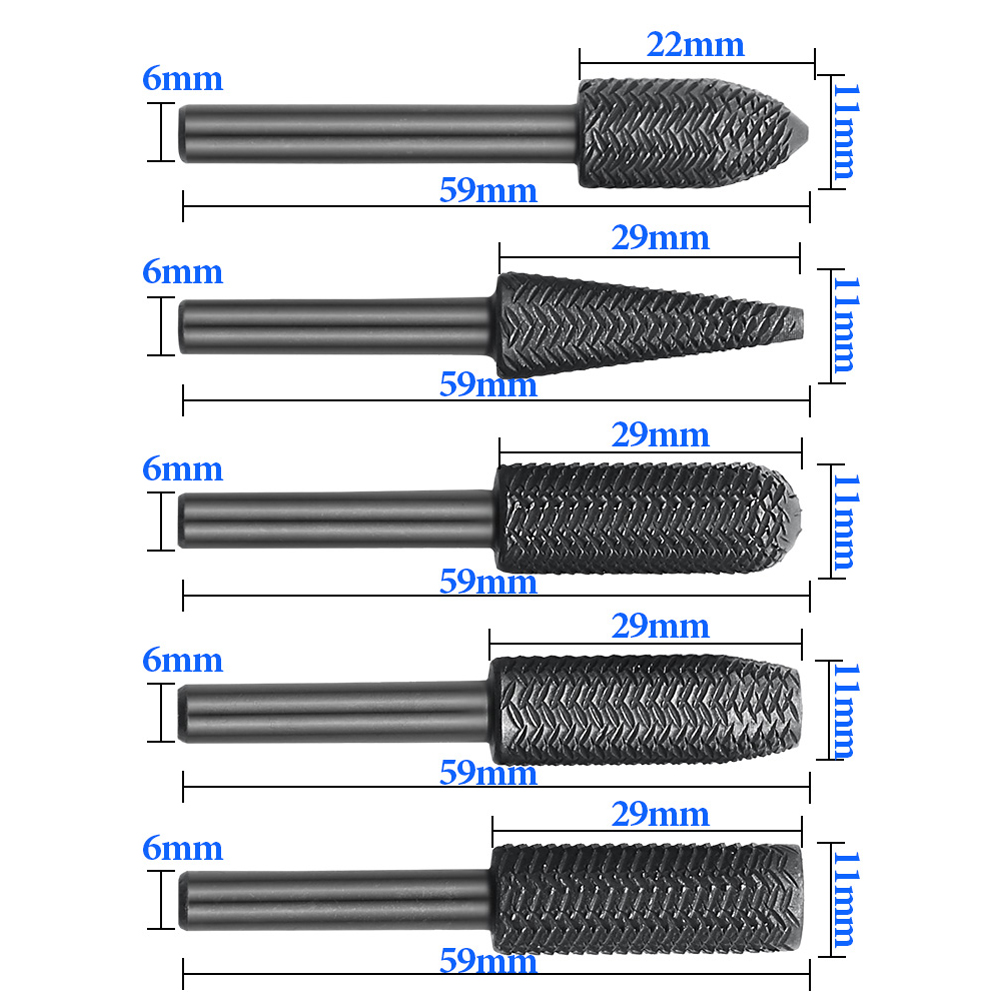 Набор из 5 ротационных напильн – обзор и цена Woodworking Rasps And Files